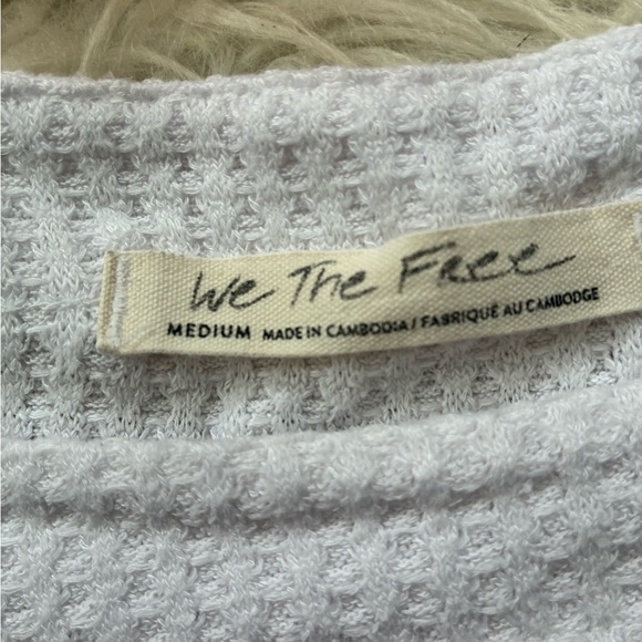 We The Free oversized waffle knit thermal long sleeve top - Picture 3 of 6